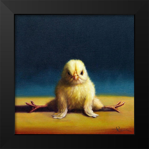 Yoga Chick Front Split Black Modern Wood Framed Art Print by Heffernan, Lucia