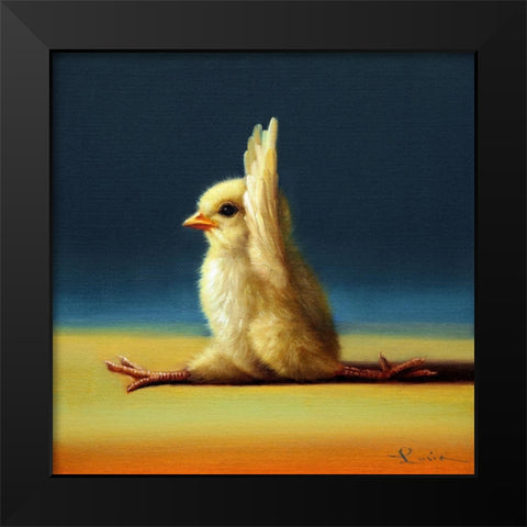 Yoga Chick Monkey Pose Black Modern Wood Framed Art Print by Heffernan, Lucia