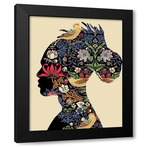Afro Man Black Modern Wood Framed Art Print with Double Matting by Horvat, Ioana