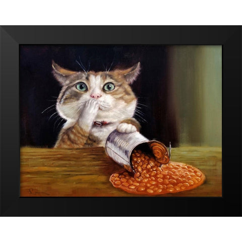 Spill The Beans Black Modern Wood Framed Art Print by Heffernan, Lucia