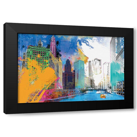 Chicago Impression Black Modern Wood Framed Art Print by Hastings, Porter