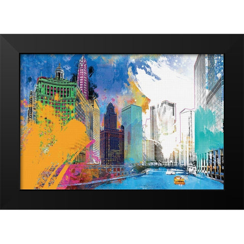 Chicago Impression Black Modern Wood Framed Art Print by Hastings, Porter