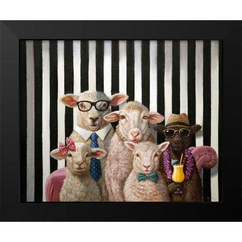 Family Portrait Black Modern Wood Framed Art Print by Heffernan, Lucia