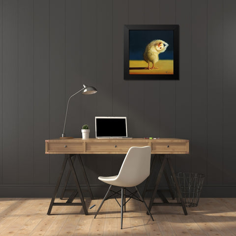 Yoga Chick Half Moon Black Modern Wood Framed Art Print by Heffernan, Lucia