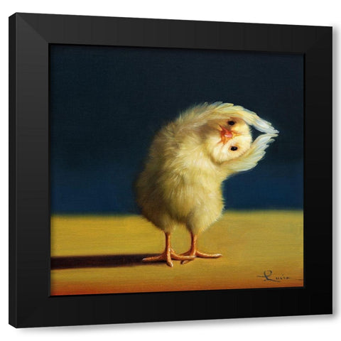 Yoga Chick Half Moon Black Modern Wood Framed Art Print with Double Matting by Heffernan, Lucia