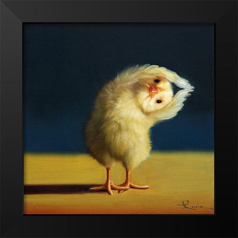 Yoga Chick Half Moon Black Modern Wood Framed Art Print by Heffernan, Lucia