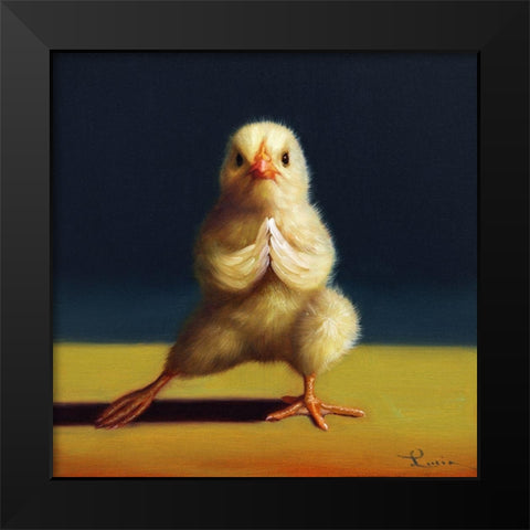 Yoga Chick Side Lunge Black Modern Wood Framed Art Print by Heffernan, Lucia