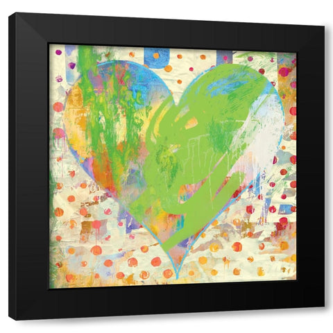 Carnival Heart Black Modern Wood Framed Art Print by Hastings, Porter