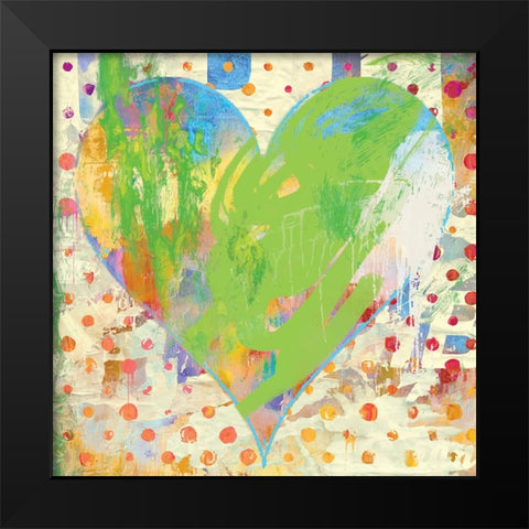 Carnival Heart Black Modern Wood Framed Art Print by Hastings, Porter