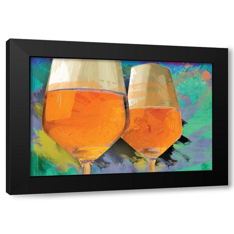 Southbrook Orange Black Modern Wood Framed Art Print with Double Matting by Hastings, Porter