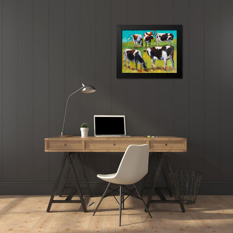 Bovinity Black Modern Wood Framed Art Print by Hootnick, Sally