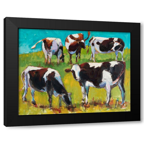 Bovinity Black Modern Wood Framed Art Print by Hootnick, Sally