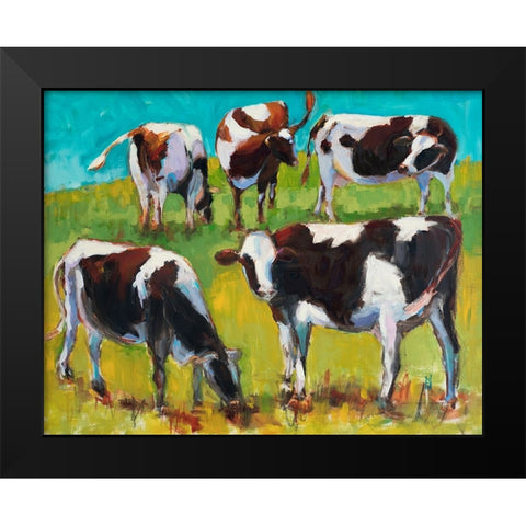Bovinity Black Modern Wood Framed Art Print by Hootnick, Sally