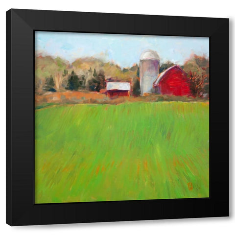 Spring Green Black Modern Wood Framed Art Print by Hootnick, Sally