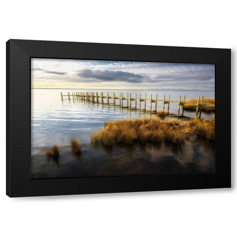 On the Sound II Black Modern Wood Framed Art Print with Double Matting by Head, Danny