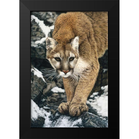 Silent Approach Black Modern Wood Framed Art Print by Henderson, Jan