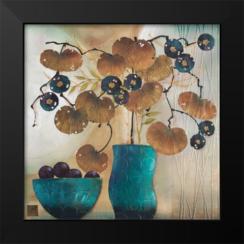 Raku Bowl and Vase Black Modern Wood Framed Art Print by Hughlock, Margaret