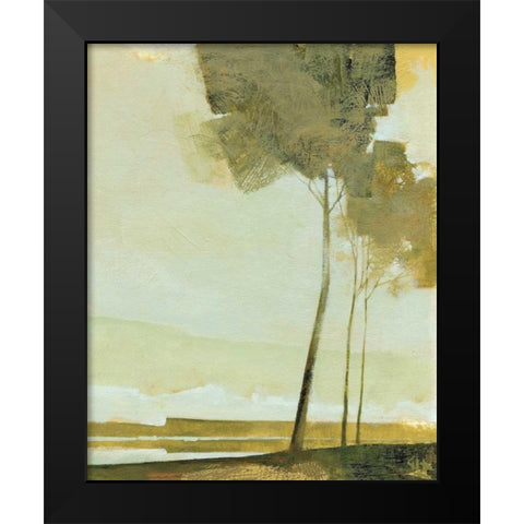 Three Trees Black Modern Wood Framed Art Print by Hargreaves, Greg