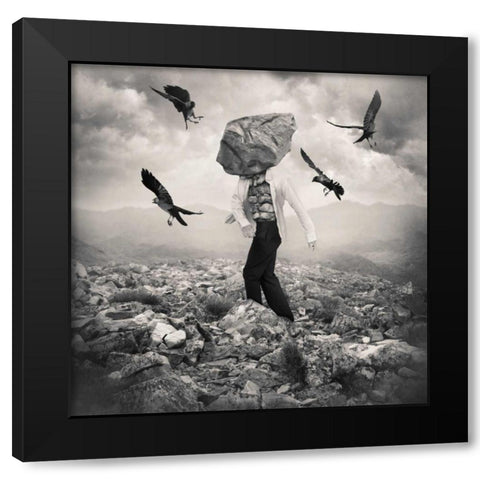 Battle Black Modern Wood Framed Art Print with Double Matting by Ingberg, Tommy