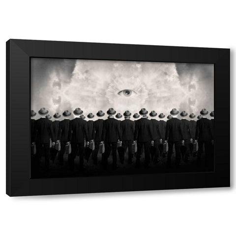Drones Black Modern Wood Framed Art Print by Ingberg, Tommy