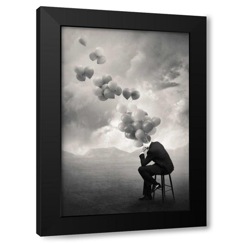 Think Black Modern Wood Framed Art Print by Ingberg, Tommy