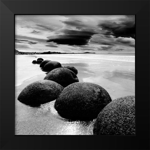 Enigmatic Shore Black Modern Wood Framed Art Print by PhotoINC Studio