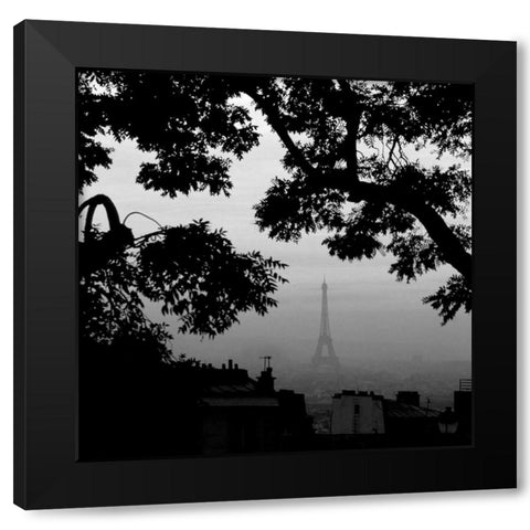Eiffel Tower View 1 Black Modern Wood Framed Art Print by PhotoINC Studio