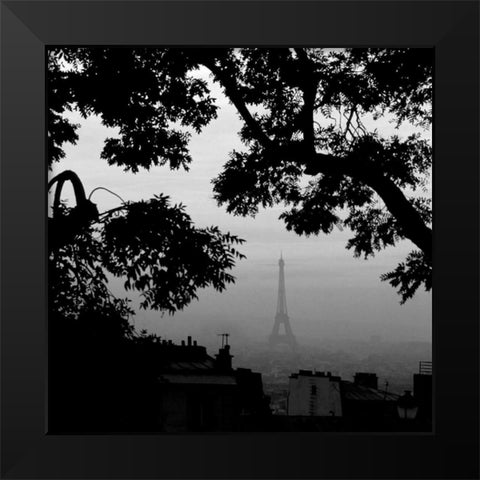 Eiffel Tower View 1 Black Modern Wood Framed Art Print by PhotoINC Studio
