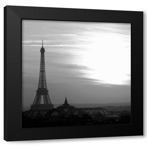 Eiffel Tower View Black Modern Wood Framed Art Print by PhotoINC Studio