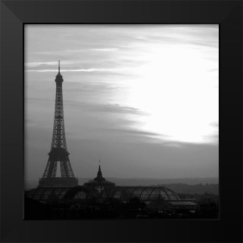 Eiffel Tower View Black Modern Wood Framed Art Print by PhotoINC Studio