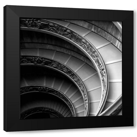 Spiral Staircase No. 1 Black Modern Wood Framed Art Print by PhotoINC Studio