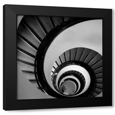 Spiral Staircase No. 3 Black Modern Wood Framed Art Print by PhotoINC Studio