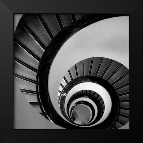 Spiral Staircase No. 3 Black Modern Wood Framed Art Print by PhotoINC Studio
