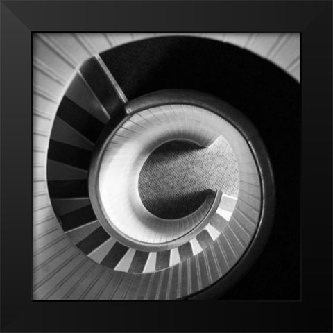 Spiral Staircase No. 4 Black Modern Wood Framed Art Print by PhotoINC Studio