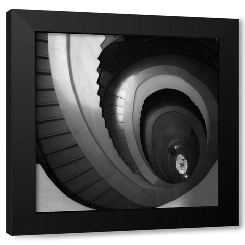 Spiral Staircase No. 5 Black Modern Wood Framed Art Print by PhotoINC Studio
