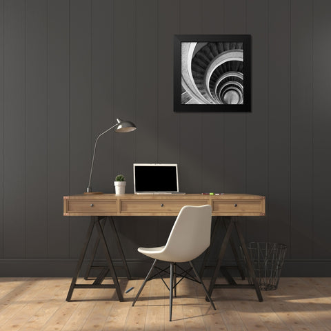 Spiral Staircase No. 6 Black Modern Wood Framed Art Print by PhotoINC Studio