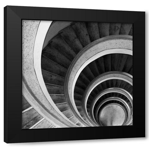Spiral Staircase No. 6 Black Modern Wood Framed Art Print by PhotoINC Studio
