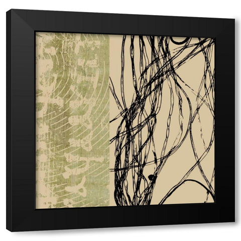 Fibers 2 Black Modern Wood Framed Art Print with Double Matting by GraphINC