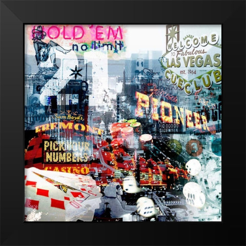 Las Vegas Black Modern Wood Framed Art Print by GraphINC