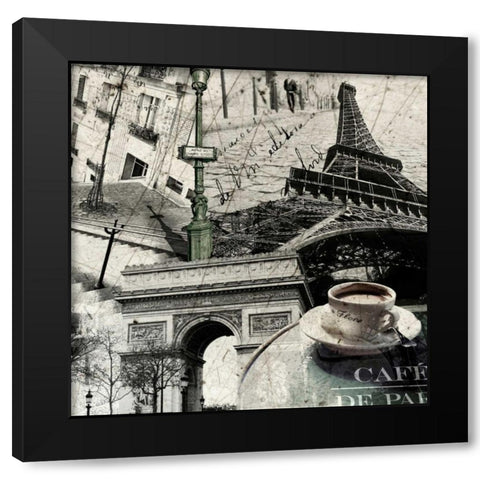 Paris Black Modern Wood Framed Art Print by GraphINC