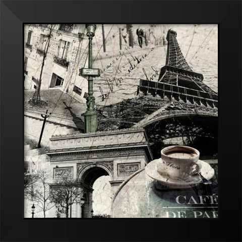 Paris Black Modern Wood Framed Art Print by GraphINC