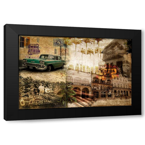 Cuba Black Modern Wood Framed Art Print by GraphINC