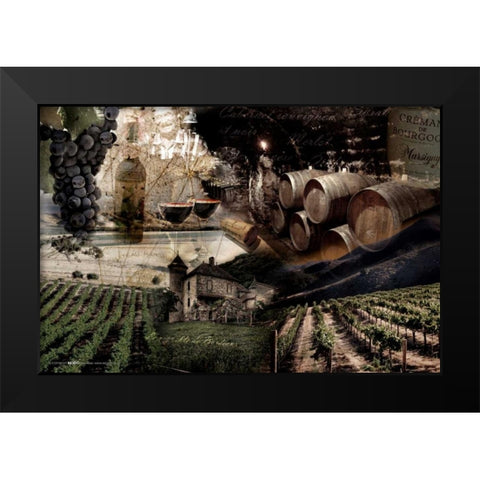 Wine Black Modern Wood Framed Art Print by GraphINC
