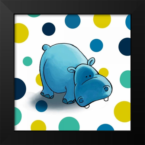 Hippo Black Modern Wood Framed Art Print by GraphINC
