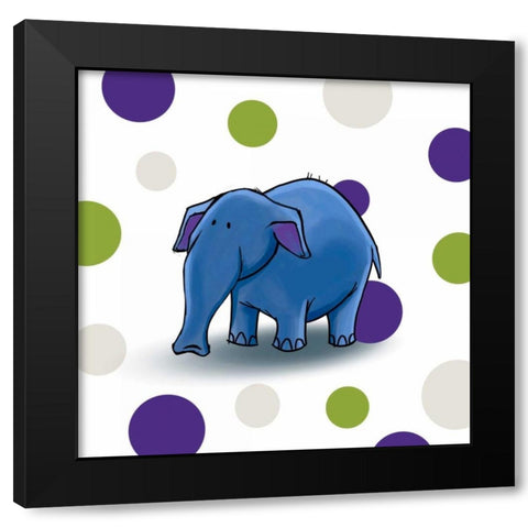Elephant Black Modern Wood Framed Art Print with Double Matting by GraphINC