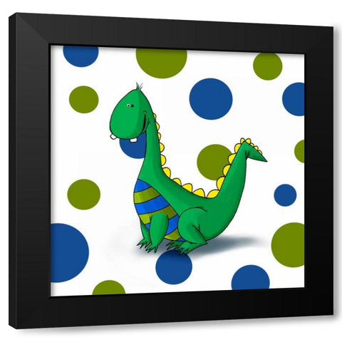 Dragon Black Modern Wood Framed Art Print with Double Matting by GraphINC