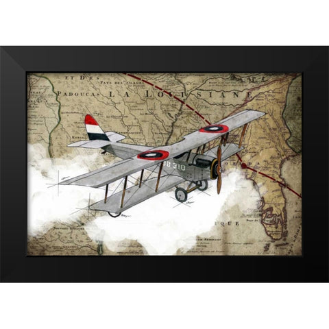 Biplane 4 Black Modern Wood Framed Art Print by GraphINC Studio