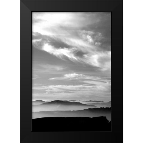 Black and White Sky Black Modern Wood Framed Art Print by PhotoINC Studio