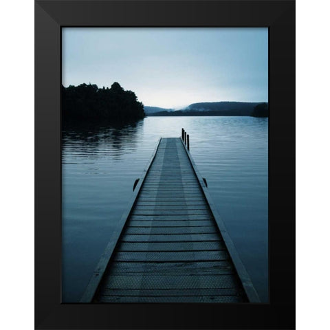 Dock 3 Black Modern Wood Framed Art Print by PhotoINC Studio