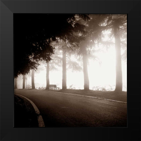 Roadside Bench Black Modern Wood Framed Art Print by PhotoINC Studio